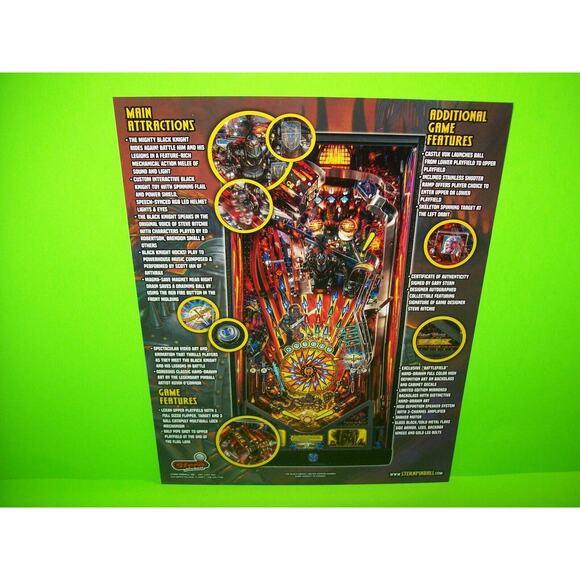 Black Knight Sword Of Rage Limited Edition Pinball FLYER Original Game Promo - Picture 3 of 5